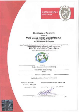 Сертификат VBG GROUP